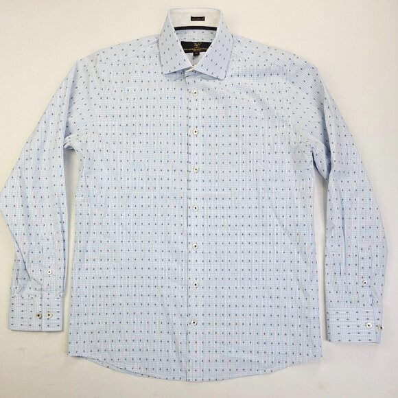 Versace 19-69 Abbigliamento Sportivo Modern Fit Sz Medium Mens Blue White Check - Picture 5 of 11